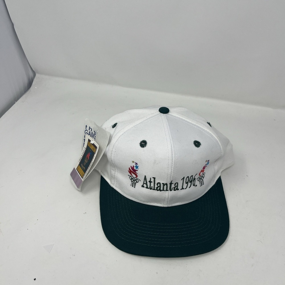 Vintage Atlanta Olympics Hat Cap Snap-Back White Green 1996 New W/Tags